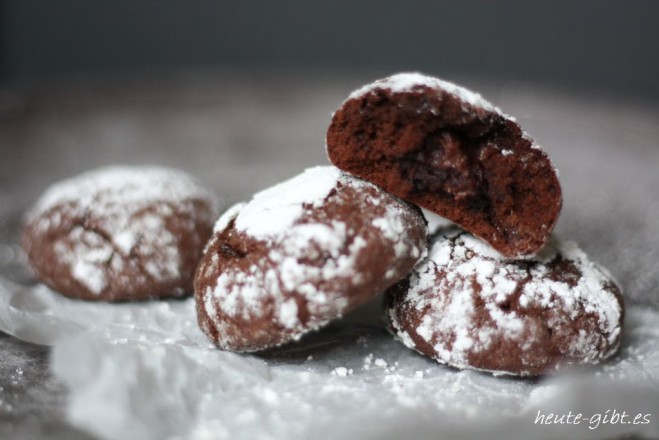 Chocolate Crinkles mit weichem Kern