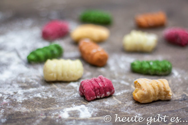 Gnocchi in verschiedene Farben (vegan)