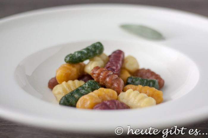 Bunte Gnocchi in 5 Farben (vegan)