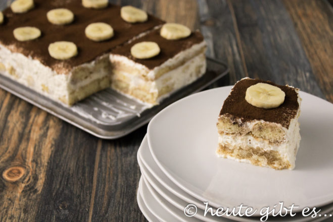 Bananen-Tiramisù, Alternative ohne Kaffee zum italienischen Dessertklassiker mit Schokolade und Banane