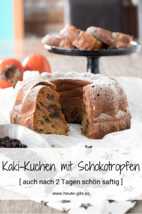 Saftiger Rührkuchen mit Kaki. Einfach zubereitet.