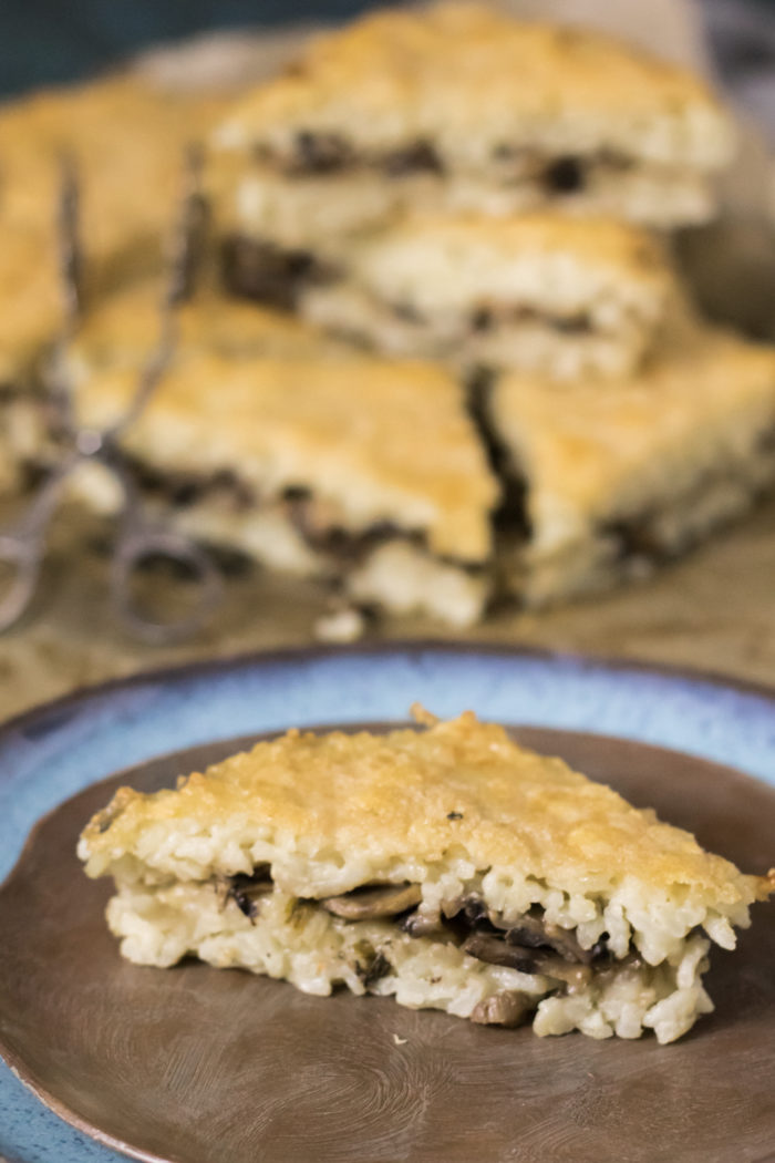 Italienischer Reiskuchen mit Pilzen – perfektes Fingerfood für ein Buffet